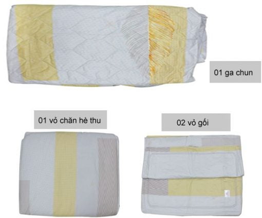 Kết cấu Bộ chăn ga gối Sông Hồng Basic vải cotton BC21029